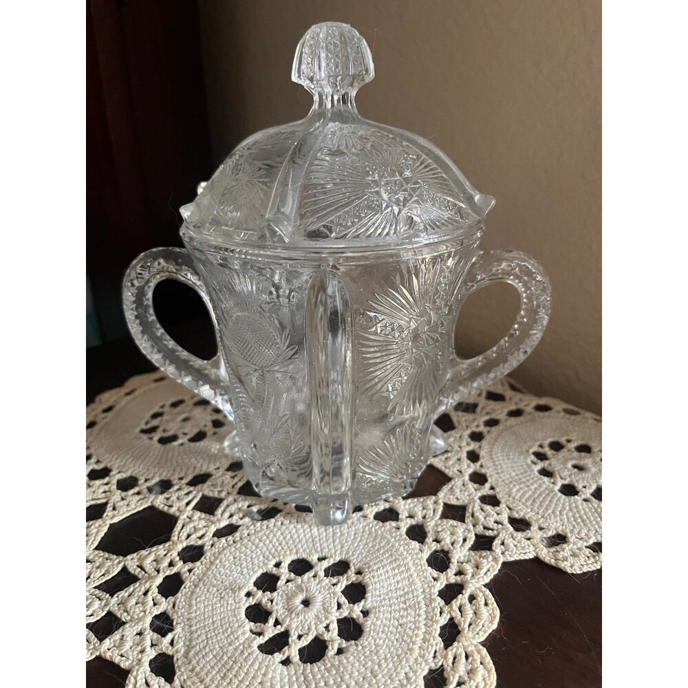 Authentic 1908 J.B. Higbee Panelled Thistle Sugar Bowl